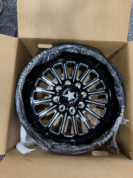 22x10 American force lexar gloss black/milled 8x170